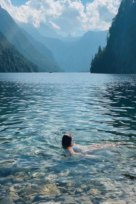 germany, hiking, national park, backpacking europe, chaos, solo female travel, outdoors, inspo Berchtesgaden National Park, Backpack Europe, Cold Water Swimming, Ice Cold Water, Vision 2024, Quit Your Job, Swimming Tips, Water Swimming, Adventure Aesthetic