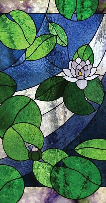 Stained Glass Water Lily, Stained Glass Lily Of The Valley, 3 Angels, Diy Stained Glass Window, Stain Glass Window Art, Stained Glass Patterns Free, Kids Garden, Lily Pattern, Glass Window Art