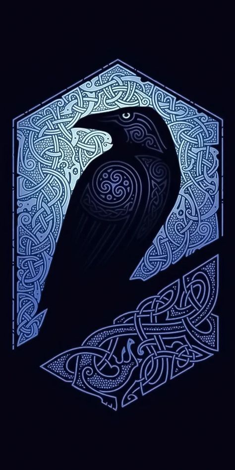 Viking Crow Wallpaper - 9GAG Celtic Designs, Black Bird, Target, Drive, T Shirt, Blue, Black, Design, Art