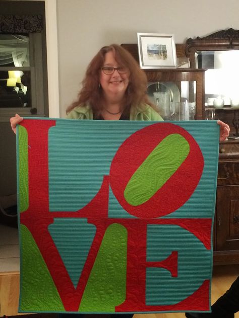 Quilts With Lettering, Quilt Lettering, Graphic Quilts, Word Quilts, Alphabet Quilts, Quilting Hearts, Solid Fabric Quilts, Themed Quilts, Alphabet Quilt