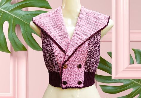 Vest Patterns, Vest Crochet, Cute Vest, Collar Vest, Crochet Vest Pattern, Crochet Baby Clothes, Fun Crochet Projects, Vest Pattern, Crochet Vest