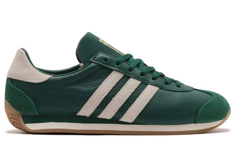 Men's Adidas Country OG Sneakers in Collegiate Green/Chalk White/Gum Adidas Country Og, Adidas Country, Chalk White, Hot Sneakers, Adidas Yeezy, Jordan Retro, Adidas Men, Trading Cards, Chalk