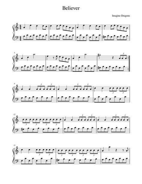 Believer - Imagine Dragons (Easy Piano)|#freesheetmusicforguitar #guitarsheetmusic #popularguitarsheetmusic #guitarnotesforbeginners #Sheetmusic #drumssheetmusic #popularpianosheetmusicfree #Violinsheetmusic Easy Piano Songs Sheet Music, Piano Songs Chords, Popular Piano Sheet Music, Believer Imagine Dragons, Piano Songs Sheet Music, Piano Songs For Beginners, Piano Notes Songs, Piano Sheet Music Pdf, Hymn Sheet Music