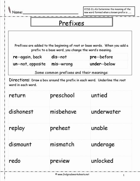 Prefixes and Suffixes Worksheet Lovely Second Grade Prefixes Worksheets Prefixes Activities, Third Grade Grammar Worksheets, Third Grade Grammar, Root Words Activities, Prefix Worksheet, Latin Root Words, 2nd Grade Grammar, Suffixes Worksheets, Remedial Reading