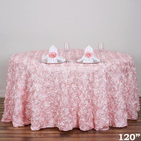 Rosette Tablecloth, 120 Round Tablecloth, Tablecloth Wedding, Satin Ribbon Roses, Sequin Table, Table Overlays, Table Skirt, Mantel Redondo, Floral Tablecloth