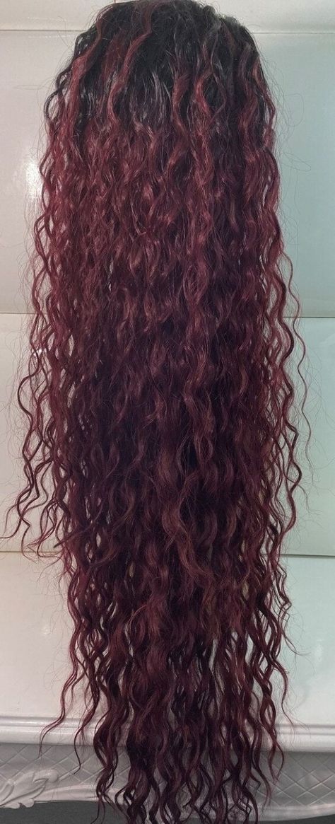 Short Burgundy Hair, Burgundy Red Hair, Burgundy Hair Dye, Curly Hair Pieces, Maroon Hair, Curly Hair Ponytail, Dyed Curly Hair, Red Curls, Alt Goth