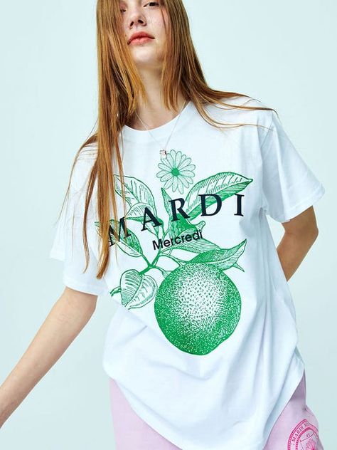 Orange Tree T-shirt from MARDI MERCREDI Tree Graphic, Orange Tree, T Shirt Oversized, Branded T Shirts, Style Guides, Graphic Tee, Shirt Designs, Short Sleeves, Street Style