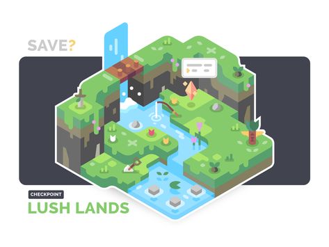 Checkpoint: Lush Lands by Greg Manning on Dribbble Isometric Island, Cute Minecraft, Indie Game Art, Maze Design, Flat Art, Mini World, Game Studio, Low Poly Games, Geometric Shapes Art