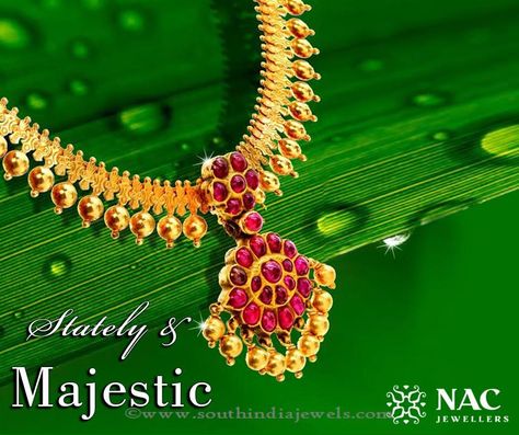 NAC Jewellers Marriage Necklace Designs, NAC Jewellers Wedding Necklace Designs, NAC Jewellers Bridal Necklace Designs Nac Jewellers, Marriage Necklace, Wedding Necklace Designs, Heavy Jewelry, Indian Antiques, Royal Ruby, Bridal Necklace Designs, Minimal Jewellery, Diamond Necklaces