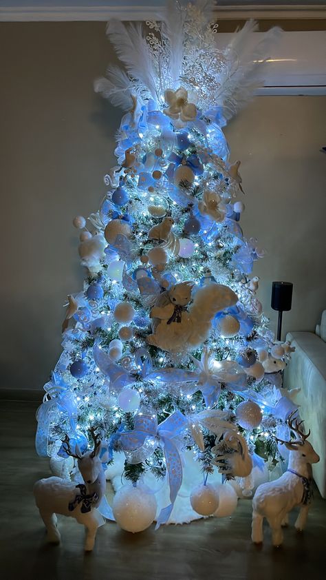 Baby Blue Christmas Tree, Blue Christmas Tree, Blue Christmas, Blue Aesthetic, Baby Blue, Christmas Tree, Holiday Decor, Christmas, Blue