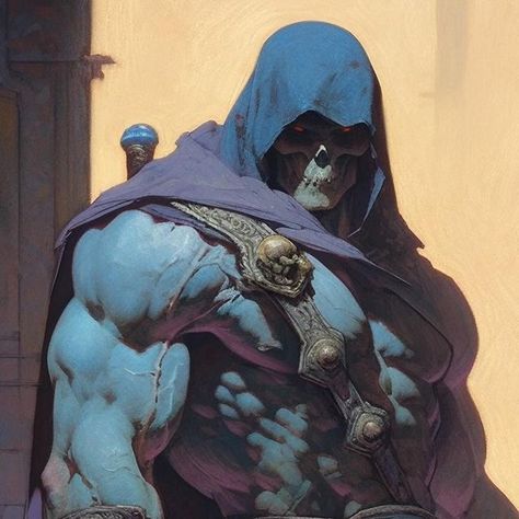 Tony Bamber on Instagram: "He-Man and the Masters of the Universe in a Dark Fantasy art style. Made with Midjourney. #midjourney #midjourneyart #aiartcommunity #digitalartists #aiart #midjourneyai #mastersoftheuniverse #darkfantasy #darkart #heman #skeletor" Skeletor Cosplay, Skeletor Art, He Man Skeletor, He Man Villains, Heman Masters Of The Universe, Fantasy Art Style, Image Comics Characters, Glowing Skull, He Man Thundercats