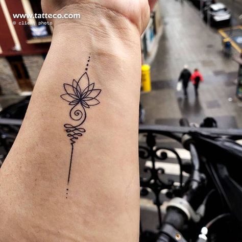 What Does an Unalome and Lotus Tattoo Symbolize? – Tatteco Heart Unalome, Namaste Tattoo, Unalome Lotus, Standing Cat, Yoga Tattoos, Unalome Tattoo, Lotus Tattoo, Semi Permanent Tattoo, Professional Tattoo