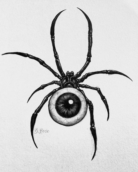 #spider #spidertattoo #tattoo #ink #tattooartist #traditionaltattoo #traditionalflash #flash #flashsheet #fineline #simpletattoo #blackwork #tattoodesign #blacktattoos #blacktattooart #blackandgreytattoo #wip #tattooflash #tattooinspiration #tattoolove #bodyart #instaart #realism #tiktok #natureinspired #nature #animalart #wildlife #animalskull #skulltattoo Eyeball Spider Tattoo, Spider Eyeball Tattoo, Spooky Bug Tattoo, Spider Tattoo Symmetrical, Spider Skull Tattoo Design, Scary Spider Tattoo, Orb Spider Tattoo, Spider Drawing Tutorial, Realism Spider Tattoo