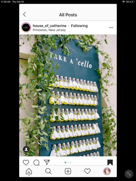 Take A Cello Wedding, Lemon Cello, Graduation Party Planning, Inspo Board, Bridal Shower Favors, Seating Charts, Shower Favors, Engagement Party, Graduation Party