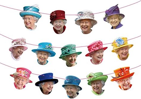 Jubilee Decorations, King Coronation, Queen Elizabeth Birthday, England Party, British Party, Platinum Jubilee, Uk Flag, Queen Of England, Bunting Garland