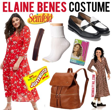 DIY Costume Idea: Elaine Benes from Seinfeld | Neon Rattail Elaine From Seinfeld Costume, Elaine Costume Seinfeld, Seinfeld Costume Halloween, Elaine Halloween Costume, Elaine Seinfeld Costume, Elaine Benes Halloween Costume, Seinfeld Themed Party, Seinfeld Halloween Costumes, Elaine Benes Costume