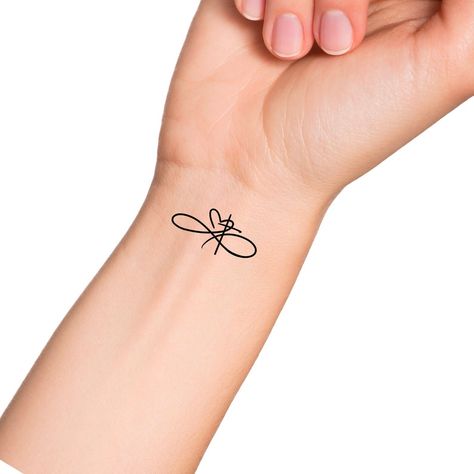 Cross Heart Infinity Temporary Tattoo / Religious Tattoo - Etsy Infinity Cross Tattoo, Arrow Forearm Tattoo, Words Tattoo, Cross Tattoos For Women, Religious Tattoo, Writing Tattoos, Cross Heart, Wrist Tattoos For Women, Infinity Heart