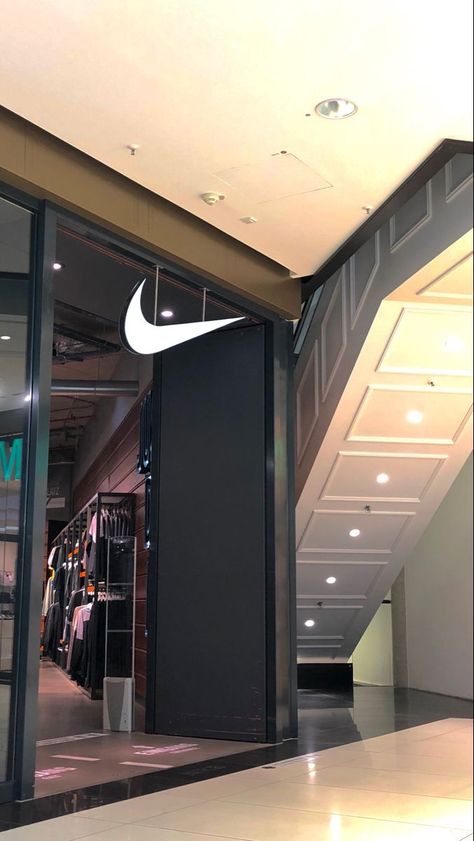 Nike Shop Aesthetic, Nike Store Aesthetic, Clothing Store Background, Nike Company, Mall Aesthetic, Nike Lifestyle, Nike Background, Nike Shopping, Nike Aesthetic