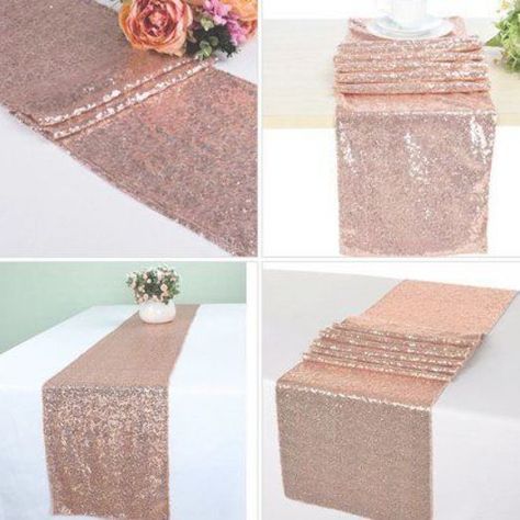 Glitter Sequin Table Runners, 12"x118''/108"/72'' Rose Gold Silver Champagne Tablecloth for Wedding Birthday Party Xmas Holiday Banquet Coffee Dining Room Kitchen Decor - Champagne Tablecloth, Gold Birthday Party Decorations, Rose Gold Table, Rose Gold Wedding Decor, Gold Table Runners, Rose Gold Party Decor, Rose Gold Theme, Sequin Table Runner, Sweet 16 Decorations