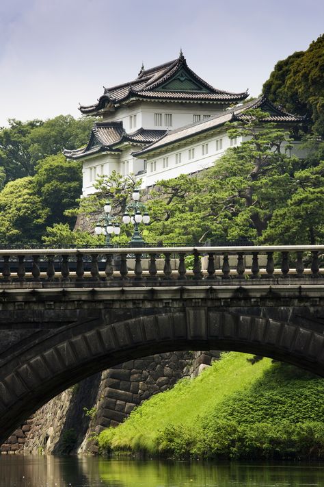 Japan's royal family calls the water-surrounded Tokyo Imperial Palace their home, which is actually comprised of several buildings. The one the Emperor and his kin live is known as the Imperial Residence.   - HouseBeautiful.com Tokyo Imperial Palace, Asian Architecture, Cities Around The World, Imperial Palace, Japan Trip, The Emperor, Royal Palace, Celebrity Houses, Japan Travel