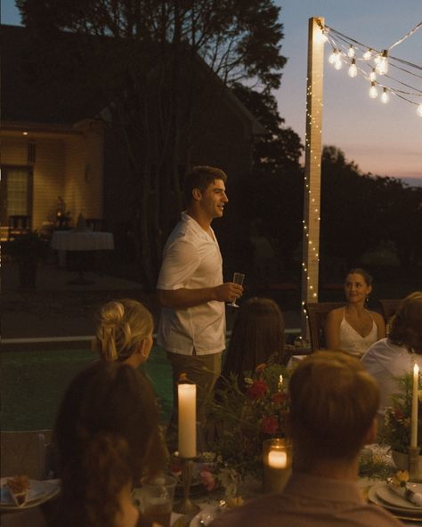 Rehearsal dinner on the farm 🥹 Casual Rehearsal Dinner Ideas, Backyard Rehearsal Dinner, Bbq Rehearsal Dinner, Outdoor Rehearsal Dinner, Camp Wedding, On The Farm, Rehearsal Dinner, Rehearsal Dinners, The Farm