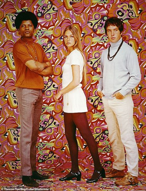 Groovy: Williams was known for his role in The Mod Squad, seen above with Peggy Lipton and Michael Cole above. A trailblazing show for attempting to portray the hippie generation of the time, The Mod Squad was a star-maker for all three Clarence Williams Iii, The Mod Squad, Peggy Lipton, Michael Cole, Undercover Cop, Mod Squad, Fashion 1960s, Black Tv, The Mod