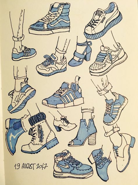 Did shoes studies :3 I need to prarice drawing shoes tbh  Follow @kohakurulzok for more Drawing Advice, Art Du Croquis, Desen Realist, Výtvarné Reference, Desen Anime, Sneaker Art, 인물 드로잉, Poses References, Fashion Design Drawings