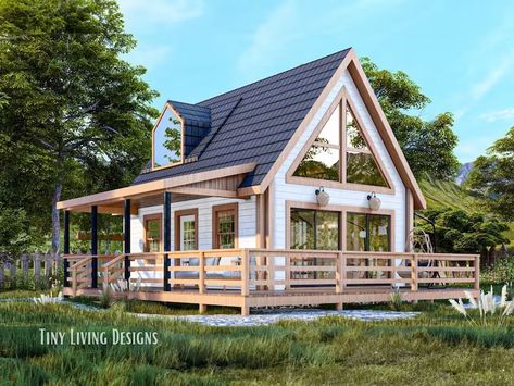 16x20 Modern Tiny Home Plans Small Tiny House Blueprints Full Set Plans for Tiny Home With Loft Log Cabin Plans Tiny Home Blueprints - Etsy Canada Home Blueprints, Tiny Home Plans, Container Living, Log Cabin Plans, Cabin Designs, Wohne Im Tiny House, Loft Plan, Cottage Floor Plans, Small Tiny House