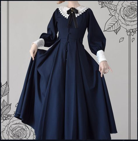 Lyric Poetry, Op Dress, Old Fashion Dresses, Modest Dresses Casual, Trendy Dress Outfits, Korean Fashion Dress, Victorian Clothing, Simple Trendy Outfits, Classic Dress