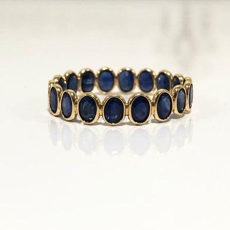 Solid 18K Gold Ring Natural Blue Sapphire Ring Band Full Eternity Band Stackable Ring Minimalist Ring, Wedding Band, Gift for Her - Etsy Philippines Wedding Band Gemstone, Gemstone Eternity Ring, Wedding Band With Stones, Ring Stacking Ideas, Birthstone Wedding Band, Gemstone Wedding Band, Sapphire Band Ring, Gem Rings, Minimalist Wedding Rings