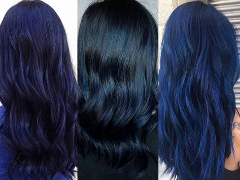 How To Get Navy Blue Hair At Home? - The DIY Secrets - Layla Hair - Shine your beauty! Navy Blue Hair Dye, Best Blue Hair Dye, Indigo Hair Color, Dark Blue Hair Dye, Blue Black Hair Dye, Blue Brown Hair, Box Hair Dye, Indigo Hair, Midnight Blue Hair