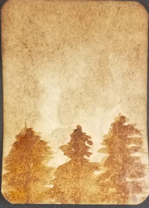 Easy Coffee Painting for the Absolute Beginner - Art by Ro Coffee Painting Ideas Easy Landscape, Coffee Art Painting Artworks Easy, Coffee Painting Easy, Coffee Art Painting Ideas, Coffee Painting Ideas Easy, Painting Using Coffee, Coffee Painting Ideas, Wellbeing Art, Tea Painting