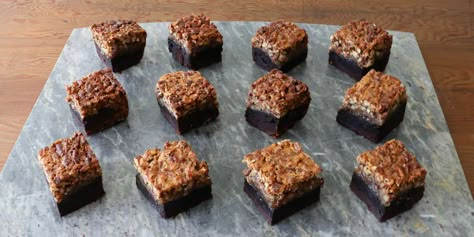 Chef John’s Pecan Pie Brownies Pecan Pie Brownies Recipe, Brownie Squares, Zucchini Roll, Chef John Recipes, Pecan Pie Brownies, Pecan Brownies, Pie Brownies, Pecan Pie Filling, Orange Muffins