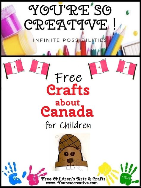 Canada Activities For Preschool, Canada Flag Art, Canada Crafts For Kids, Canada Crafts, Canada Day Crafts, Moose Crafts, Polar Bear Craft, About Canada, Free Crafts