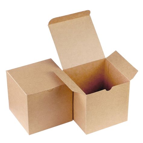 PRICES MAY VARY. 48 PCS GIFT BOXES - The set of 48 value Kraft gift boxes in size of 4x4x4 inches look nice with a rustic finish to make it great for storing all kinds of your items like treats, candy, cookies, candles, small gift and toys, coffee mug, cupcakes, nuts, bread and more. DURABLE & RELIABLE - Reject the cheap quality gift boxes. All the Brown gift boxes are made of high quality food grade Kraft paper with sturdy structure to lift both light and heavy contents, safe, non-toxic and no Cube Cake, Kraft Boxes, Kraft Gift Boxes, Brown Kraft Paper, Paper Gift Box, Box With Lid, Brown Kraft, Packaging Box, Paper Box