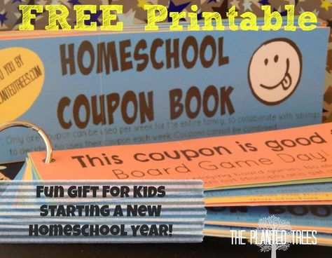 Homeschool Coupons for Back to School: 19 fun coupons to gift to your homeschool kids on their first day back! Or use as a behavior/attitude incentive for the week! Printable Coupon Book, Homeschool Gifts, School Spirit Days, Homeschool Worksheets, Homeschool Supplies, Library Skills, Homeschool Books, Back To School Party, Homeschool Kids