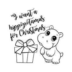 Hippo Coloring Pages, Christmas Coloring Page, Shirts Vinyl, Hippopotamus For Christmas, Christmas Room Decor Diy, Craft Board, Christmas Vinyl, Silhouette Christmas, Dollar Tree Diy Crafts