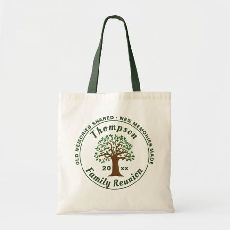 Family reunion memories keepsake souvenir gift tote bag for Tote bags For Wedding Family Reunion Bags, Family Reunion Keepsakes, Walking Gifts, Family Reunion Gifts, Reunion Gift, Family Reunion Planning, Family Reunion Shirts, Green Circle, The Reunion