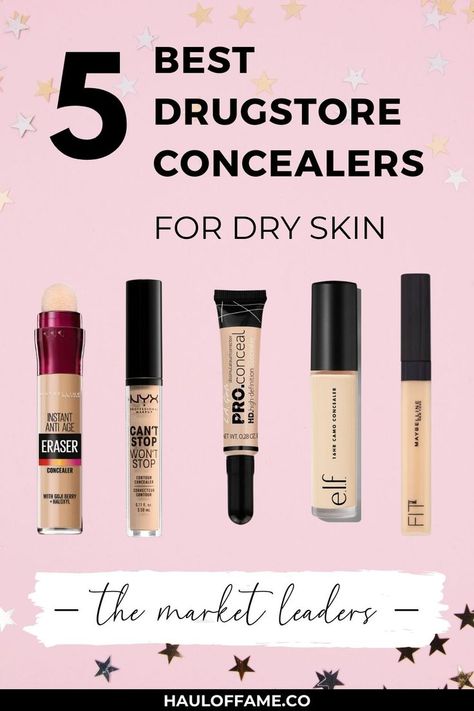 Struggling to find a great drugstore concealer for dry skin? These are the 5 best drugstore concealers for under eyes for dark skin, to conceal dark circles, refresh tired eyes and help brighten your skins overall appearance. We've made sure to include the best drugstore concealer for all skin types including dry skin and oily skin and for acne too. We've also included some top tips on how to apply concealer as well as everything you need to know about color correcting before concealing too! Best Concealer For Dark Skin, Makeup Products For Dry Skin Faces, Good Foundation For Dry Skin, Top Makeup Products For Dry Skin, Best Drugstore Concealer For Dry Skin, Hydrating Concealer Drugstore, Concealers For Dry Skin, Make Up For Dry Skin Products, How To Know Your Concealer Shade