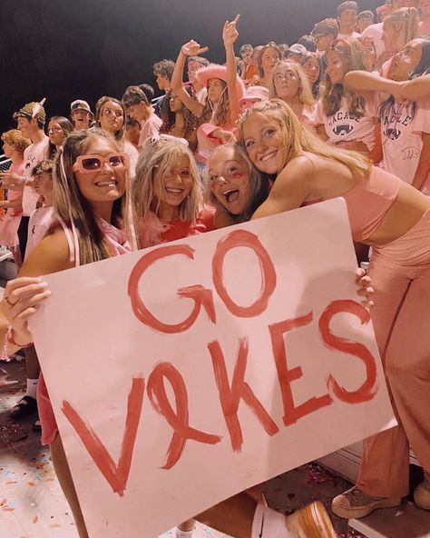 Pink Out Football Game Signs, Pink Out Posters Football, Football Game Signs, Pink Out Football, Football Season Outfits, Game Signs, Senior Things, Pink Football, Season Outfits