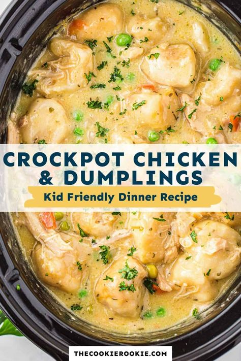 Biscuits For One, Simple Biscuits, Kid Friendly Meals Dinner, Chicken And Dumplings Recipe, Creamy Chicken Casserole, Crockpot Chicken And Dumplings, Easy Family Dinner, Easy Crockpot Dinners, Dumplings Recipe