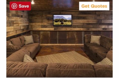 Basement Home Theater, Rustic Basement, Man Cave Basement, Rec Room, Living Room Makeover, Basement Remodeling, Finishing Basement, Farmhouse Living, Design Case