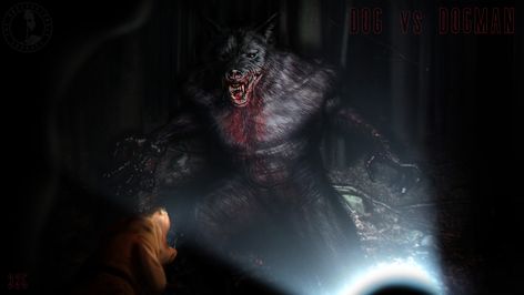 Dog Man Cryptid, Jake Standing, Dogman Cryptid, Scary Werewolf, Stranger Than Fiction, Dog Tree, Unexplained Phenomena, Scary Creepy, Werewolf Art