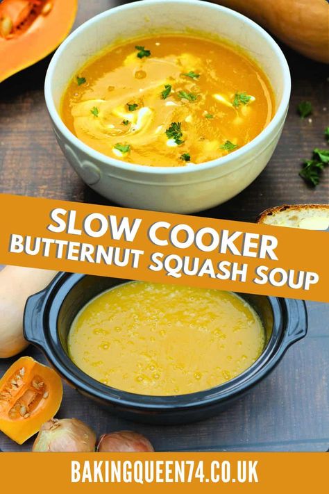 Slow Cooker Butternut Squash Soup, Slow Cooker Vegetable Curry, Butternut Squash Slow Cooker, Parsnip And Apple Soup, Slow Cooker Tomato Soup, Slow Cooker Butternut Squash, Butternut Squash Soup Recipe, Slow Cooker Potato Soup, Sweet Potato Soup Recipes