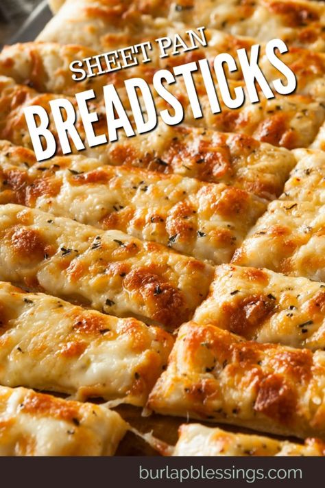 Sheet Pan Breadsticks - My Recipe Magic #cheesebread #italian #dinner #side Fastest Bread Recipe, Fast Bread, Shabbat Recipes, Cheese Bread Sticks, Breadsticks Recipe, Bread Sticks Recipe, Garlic Breadsticks, Bread Sticks, Sheet Pans