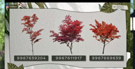 Fall Bushes Decal Bloxburg, Bloxburg Fall Tree Decal Codes, Bloxburg Autumn Tree Decals, Fall Bush Decals Bloxburg, Bush Codes Bloxburg, Bloxburg Fall Decals, Bloxburg Plants, Plant Decals, Bloxburg Designs