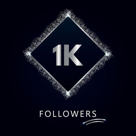 1K or 1 thousand followers with frame and silver glitter isolated on dark navy blue background. Greeting card template for social networks friends, and followers. Thank you, followers, achievement. Dark Navy Blue Background, 1k Followers Background Editing, Hd Logo, Money Wallpaper Iphone, Friendship Quotes Images, Beach Background Images, Cute Backgrounds For Phones, Thumbnail Design, Photo Album Quote