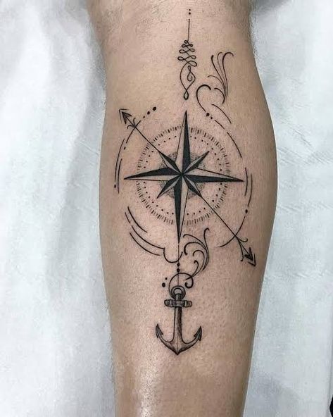 Tattoo Men Arm, Arm Tattoo Men, Travel Mural, Arrow Compass Tattoo, Nautical Compass Tattoo, Simple Compass Tattoo, Nautical Tattoo Sleeve, Compass Tattoos, Cool Wrist Tattoos