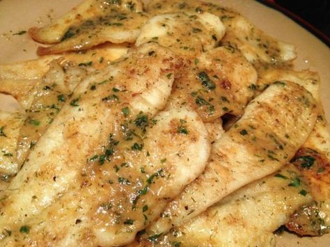 Easy Pan Fried Sole Fish With Lemon-Butter Sauce from Food.com: This is a pretty basic recipe but it is just delicious! You can use lemon pepper in place of black pepper. Sole Recipes, Sole Fish, Pan Fried Fish, Fried Fish Recipes, Lemon Butter Sauce, Lemon Butter, Sea Food, Butter Sauce, Just Cooking