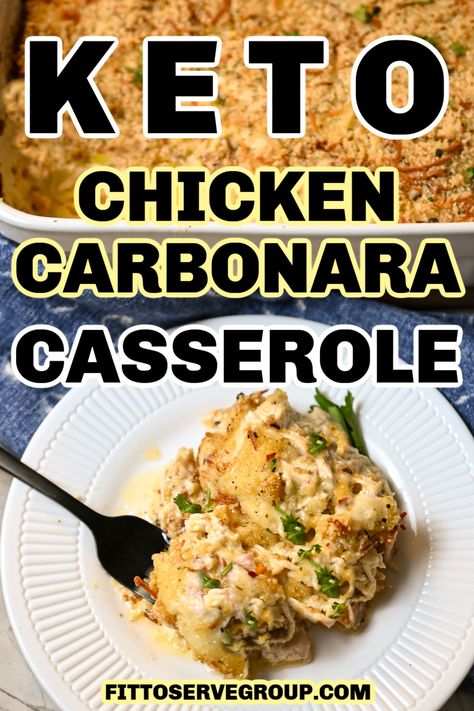 Chicken Carbonara Casserole, Carbonara Casserole, Cheese Spaghetti Squash, Creamy Carbonara Sauce, Keto Spaghetti, Creamy Carbonara, Casserole Low Carb, Chicken Carbonara Recipe, Dr Gundry